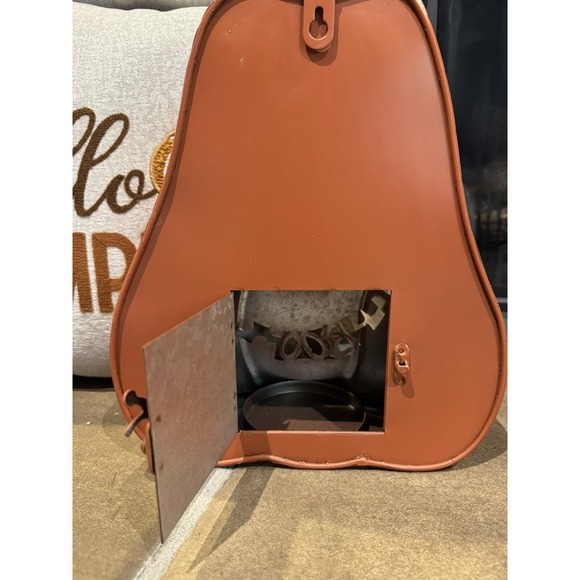 12" inch Large Metal Jack-O-Lantern Fall Festive Candle Holder - Picture 4 of 6